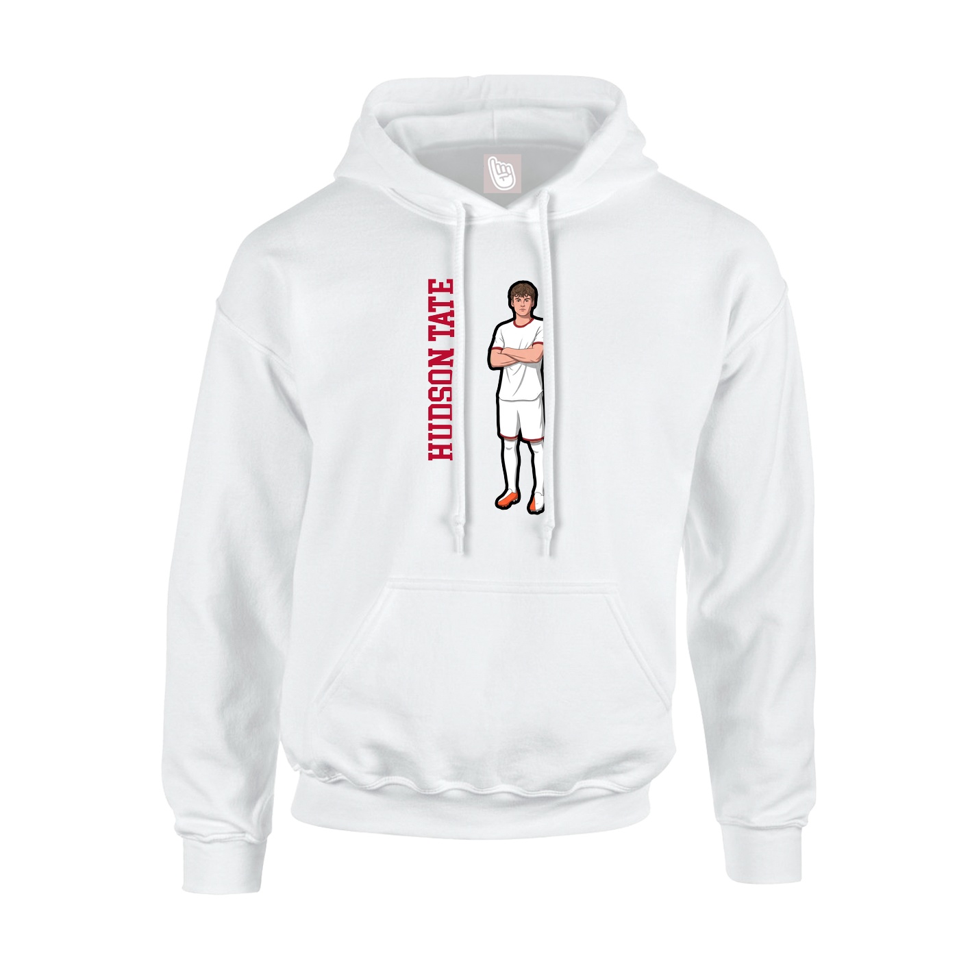 Hoodie — Name Vertical in White