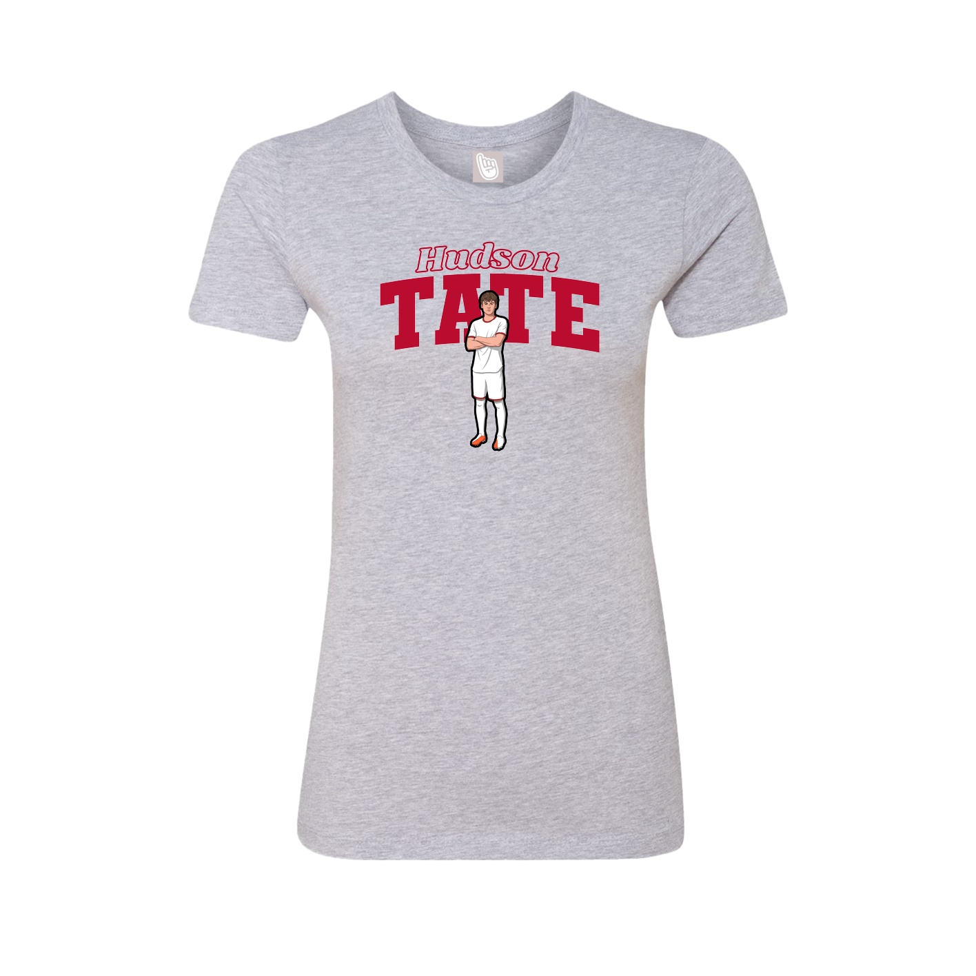 Fitted Women's Tee — Name Arch in Grey