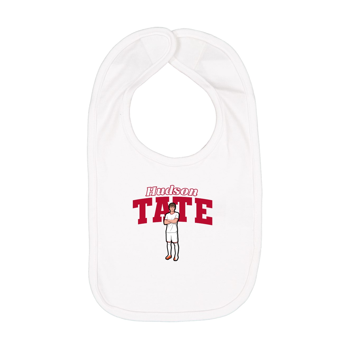 Infant Bib — Name Arch in White