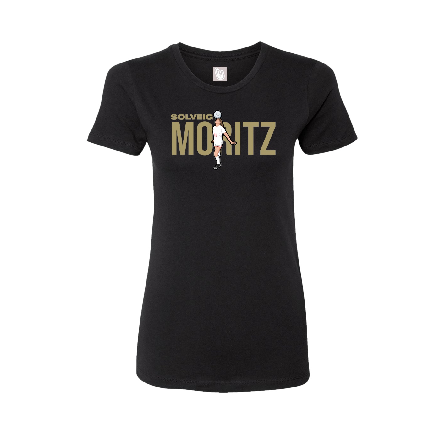 Fitted Women's Tee — Player Name in Black