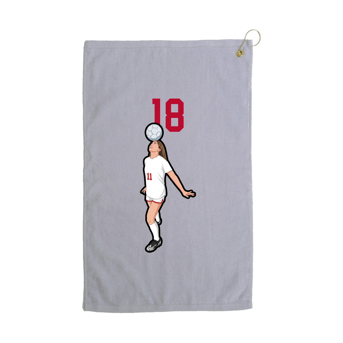 Golf Towel — Number Top in Grey