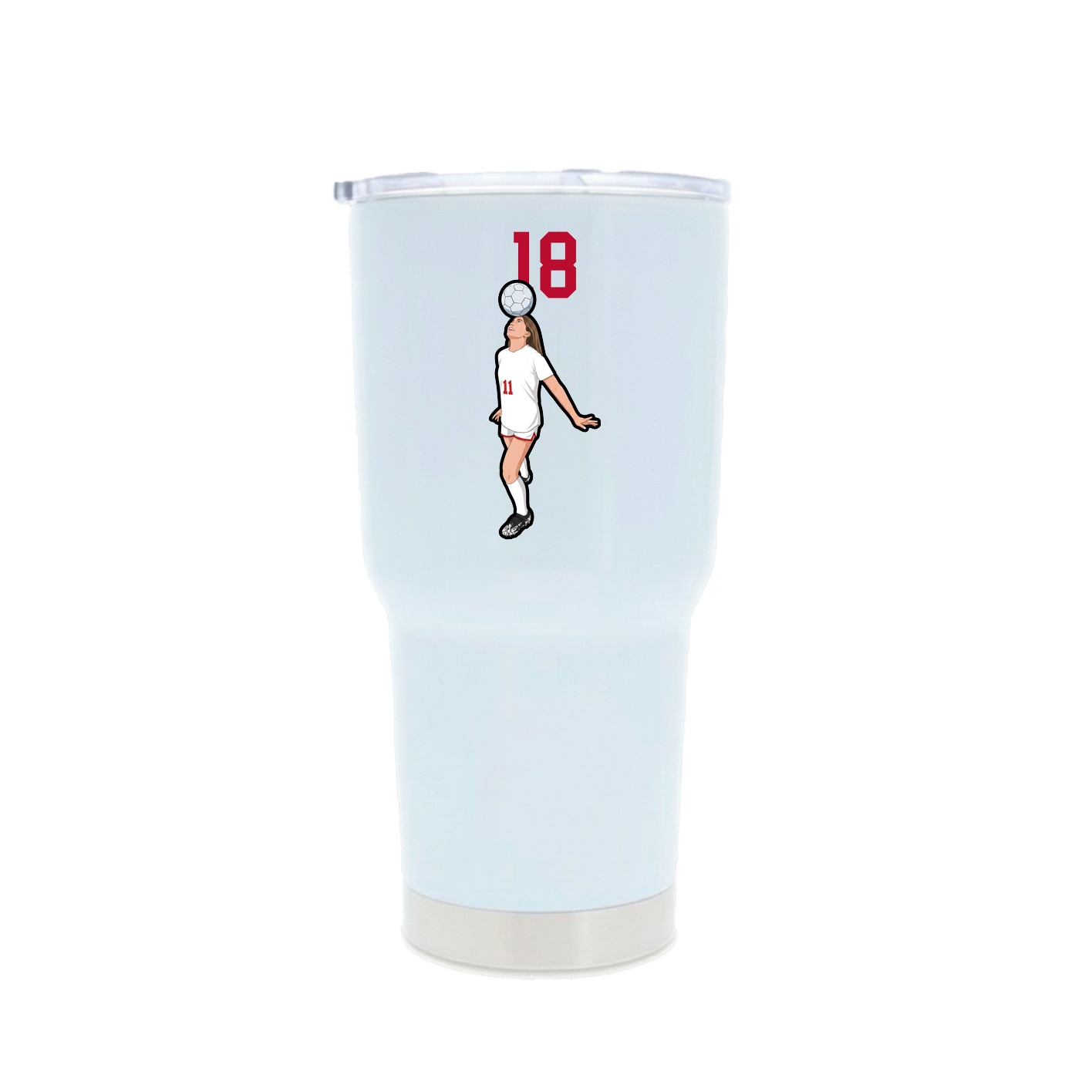30oz Stainless Steel Tumbler — Number Top in White