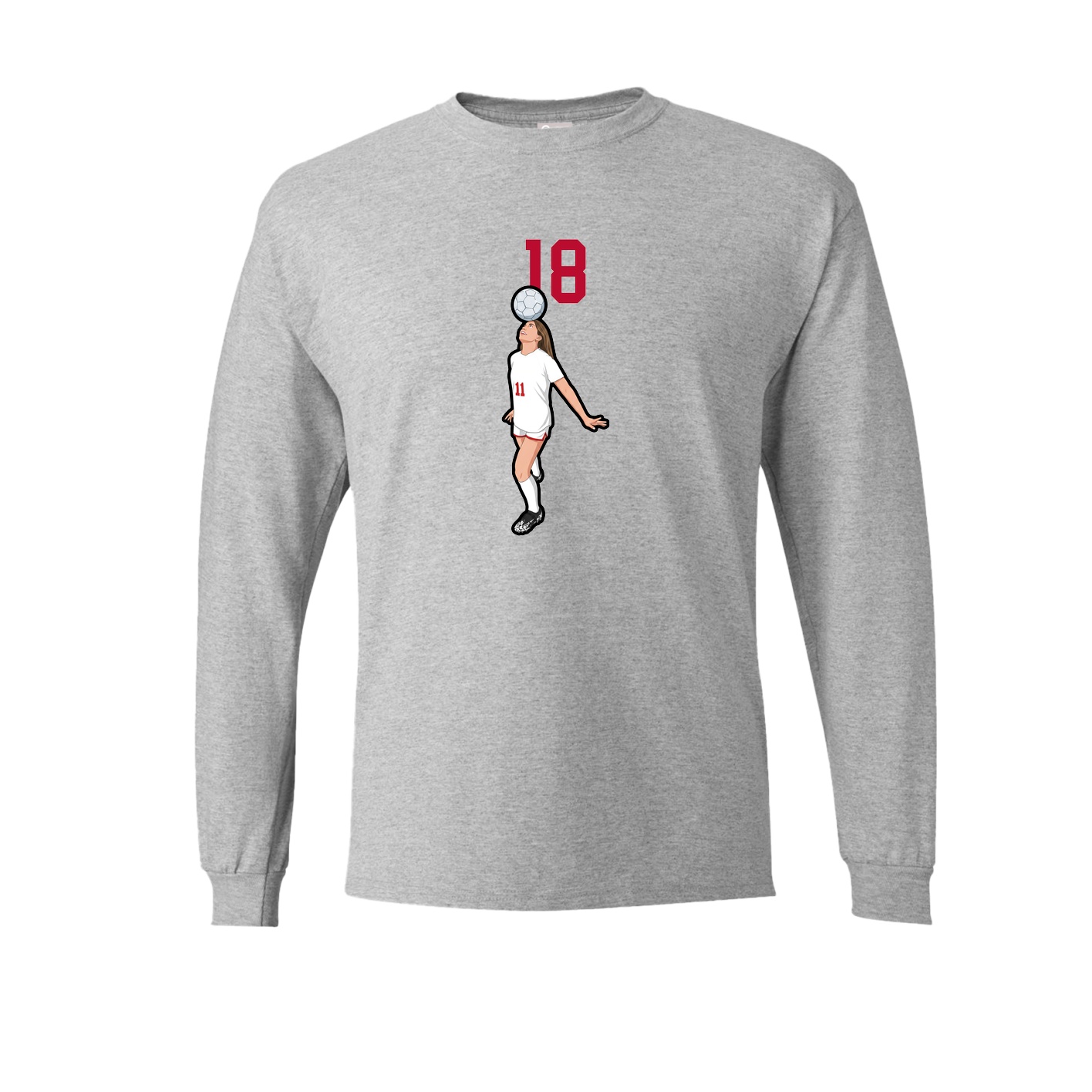 Long Sleeve Tee — Number Top in Grey