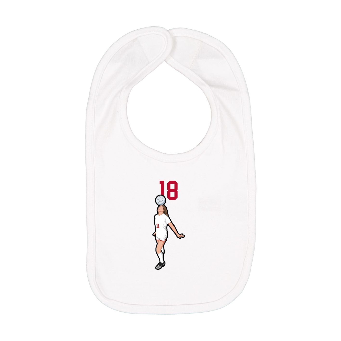 Infant Bib — Number Top in White