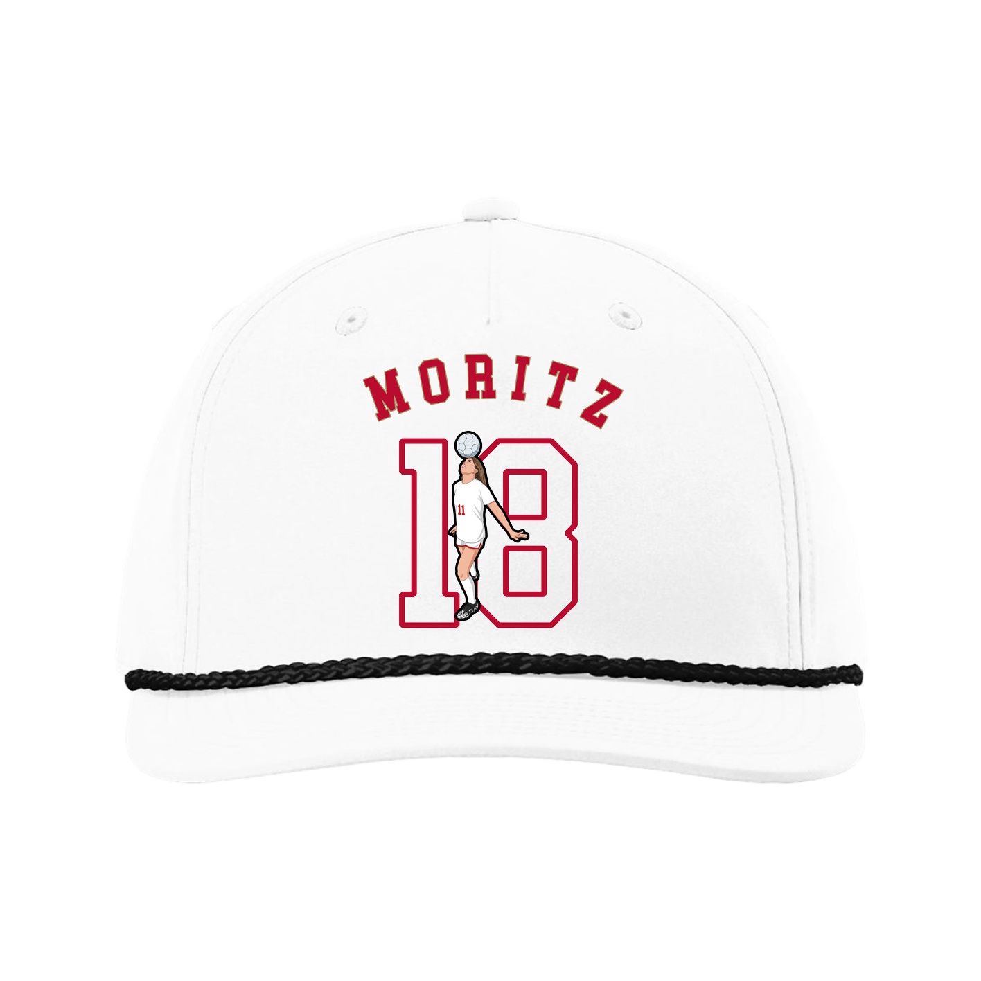 Five-Panel Classic Rope Cap — Shirsey Arch in White
