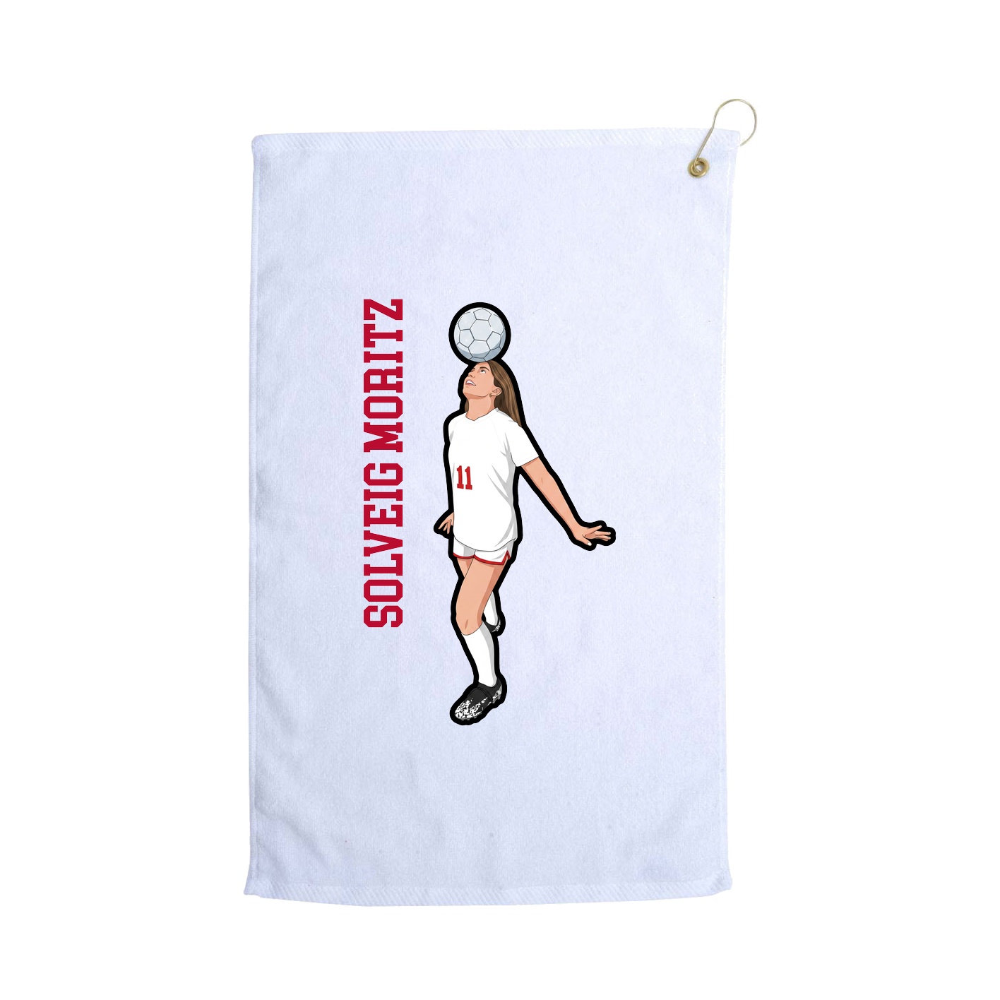 Golf Towel — Name Vertical in White