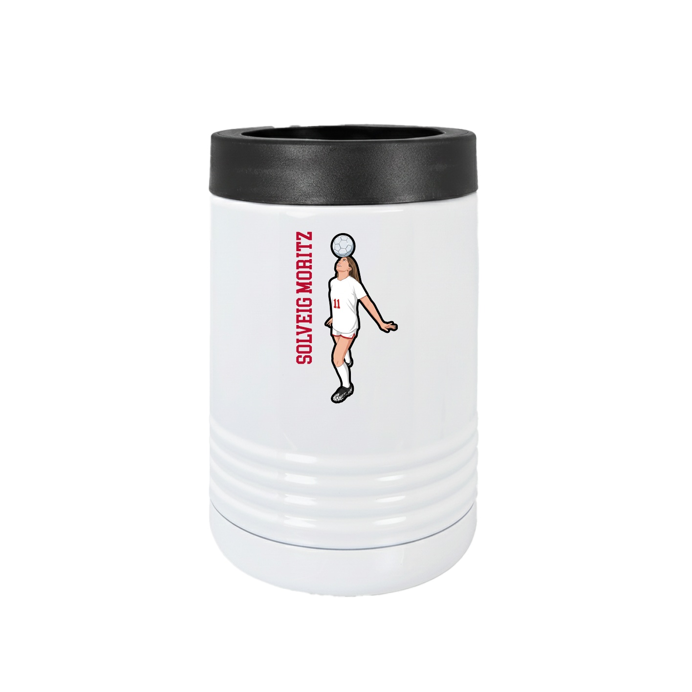 Beverage Holder — Name Vertical in White