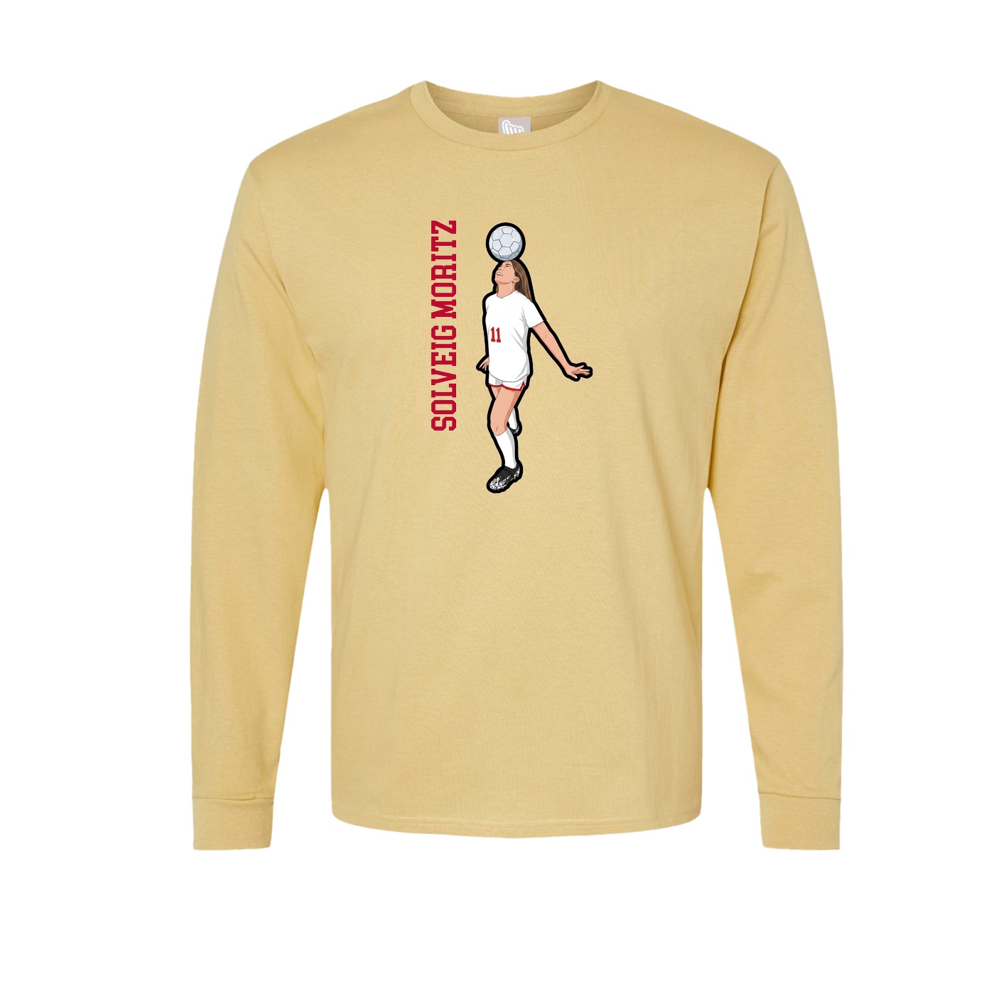 Long Sleeve Tee — Name Vertical in Vegas Gold