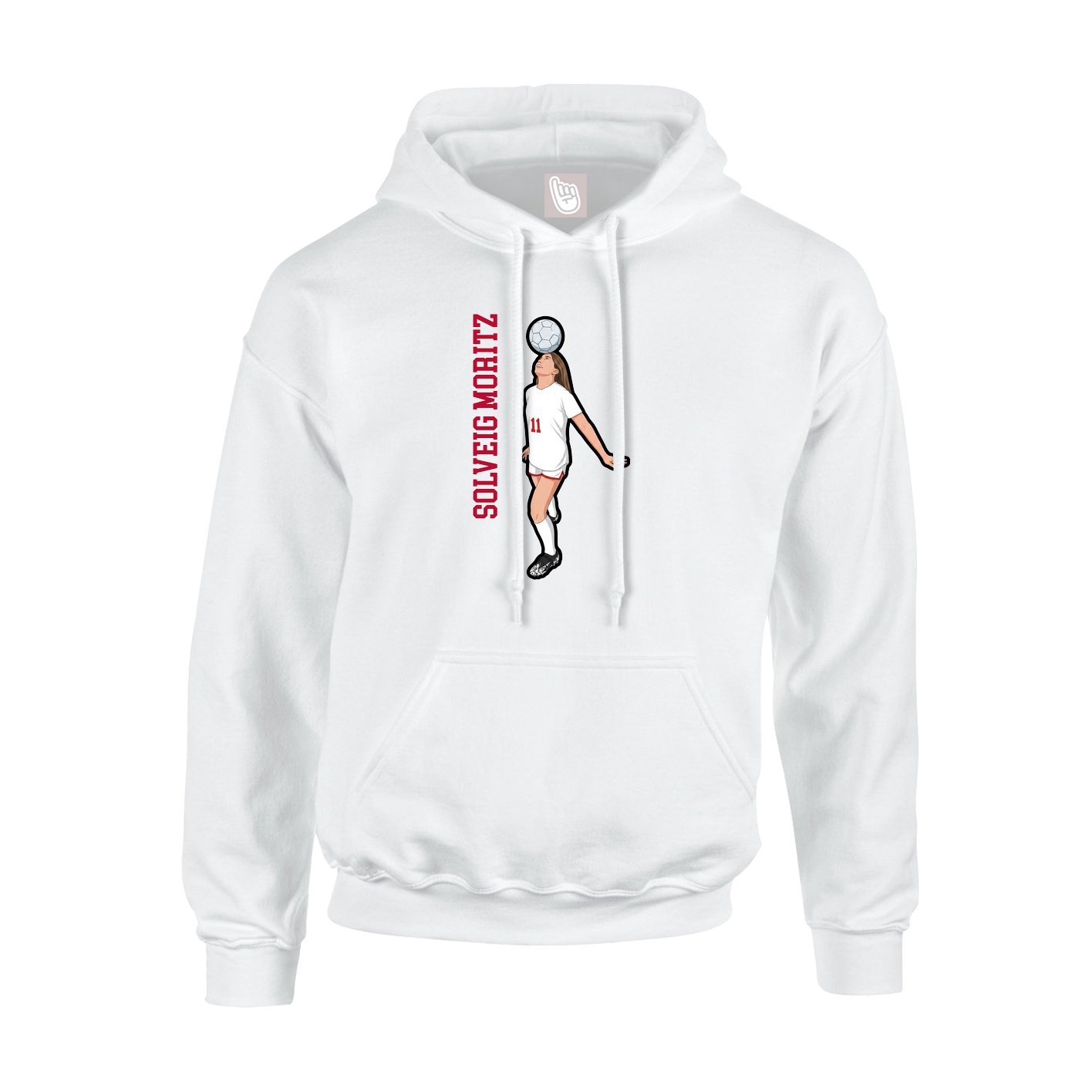 Youth Hoodie — Name Vertical in White