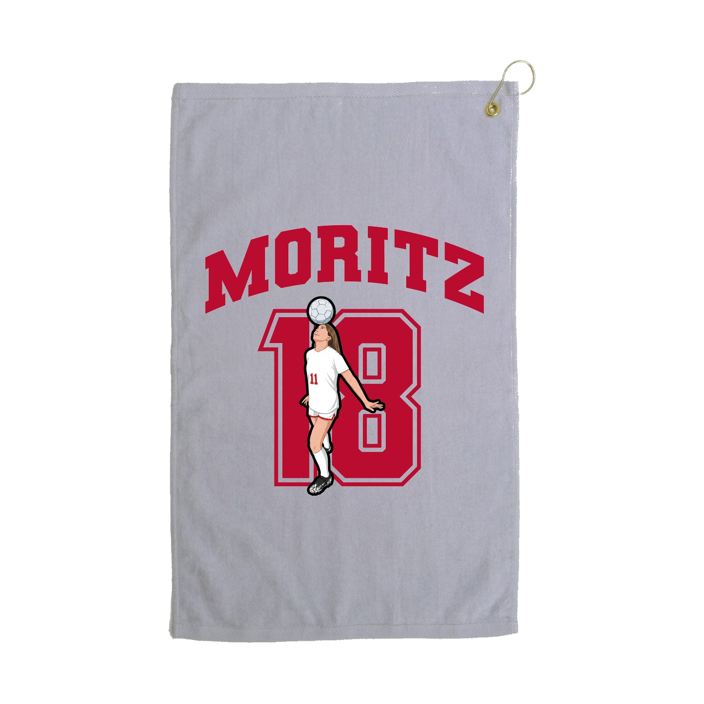 Golf Towel — Number in Grey