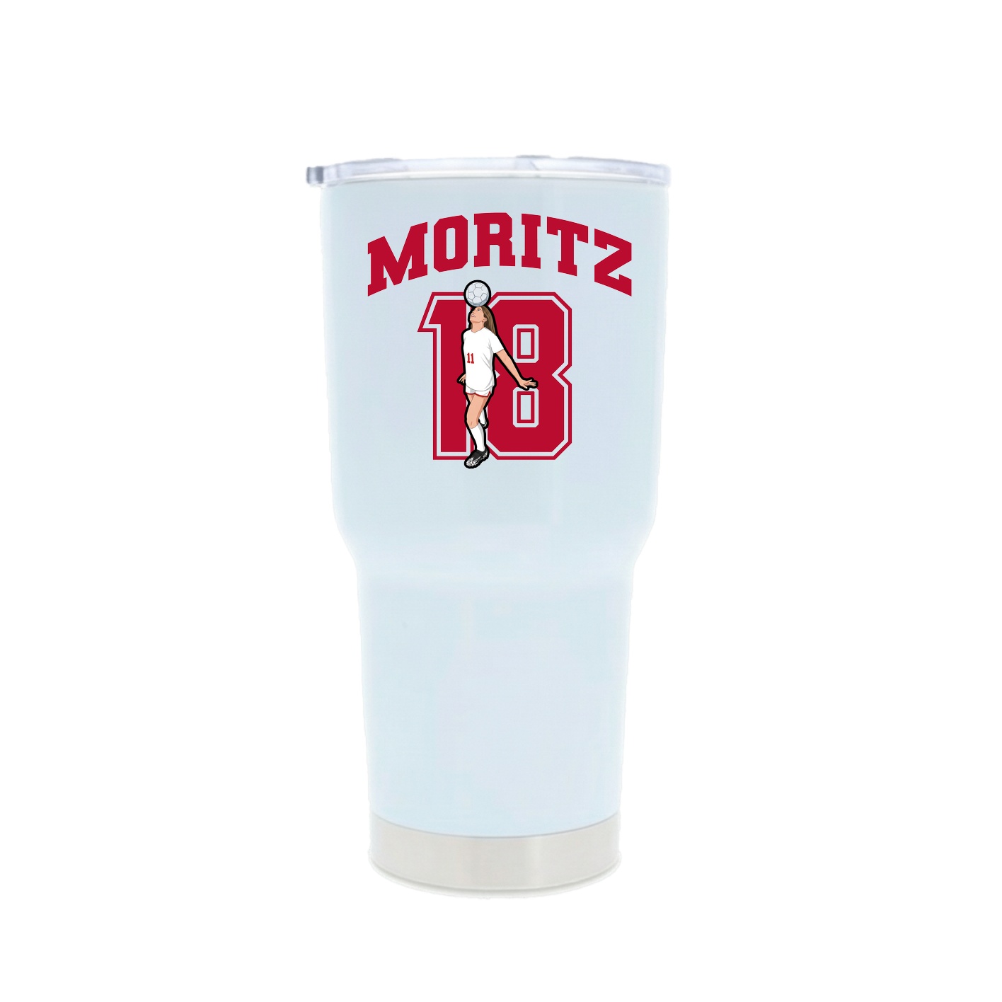 30oz Stainless Steel Tumbler — Number in White