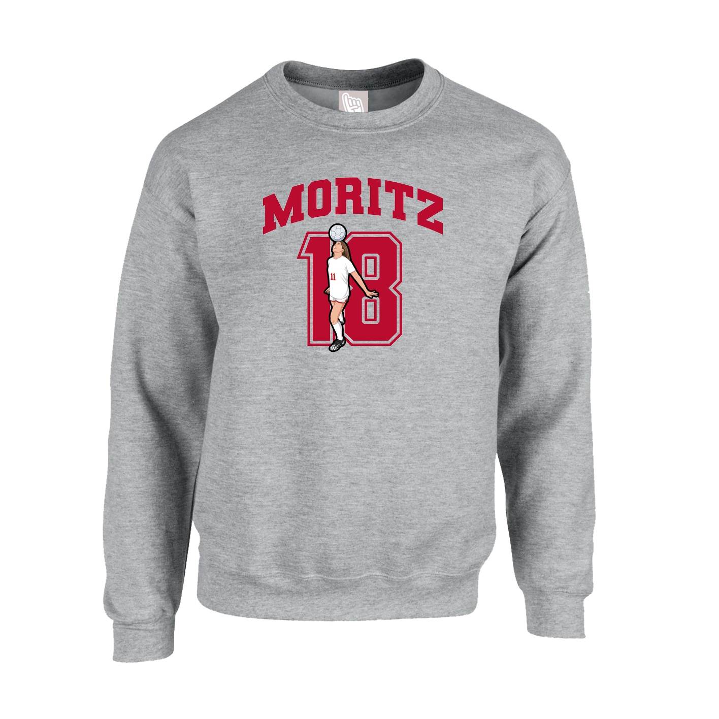 Fleece Crew — Number in Grey