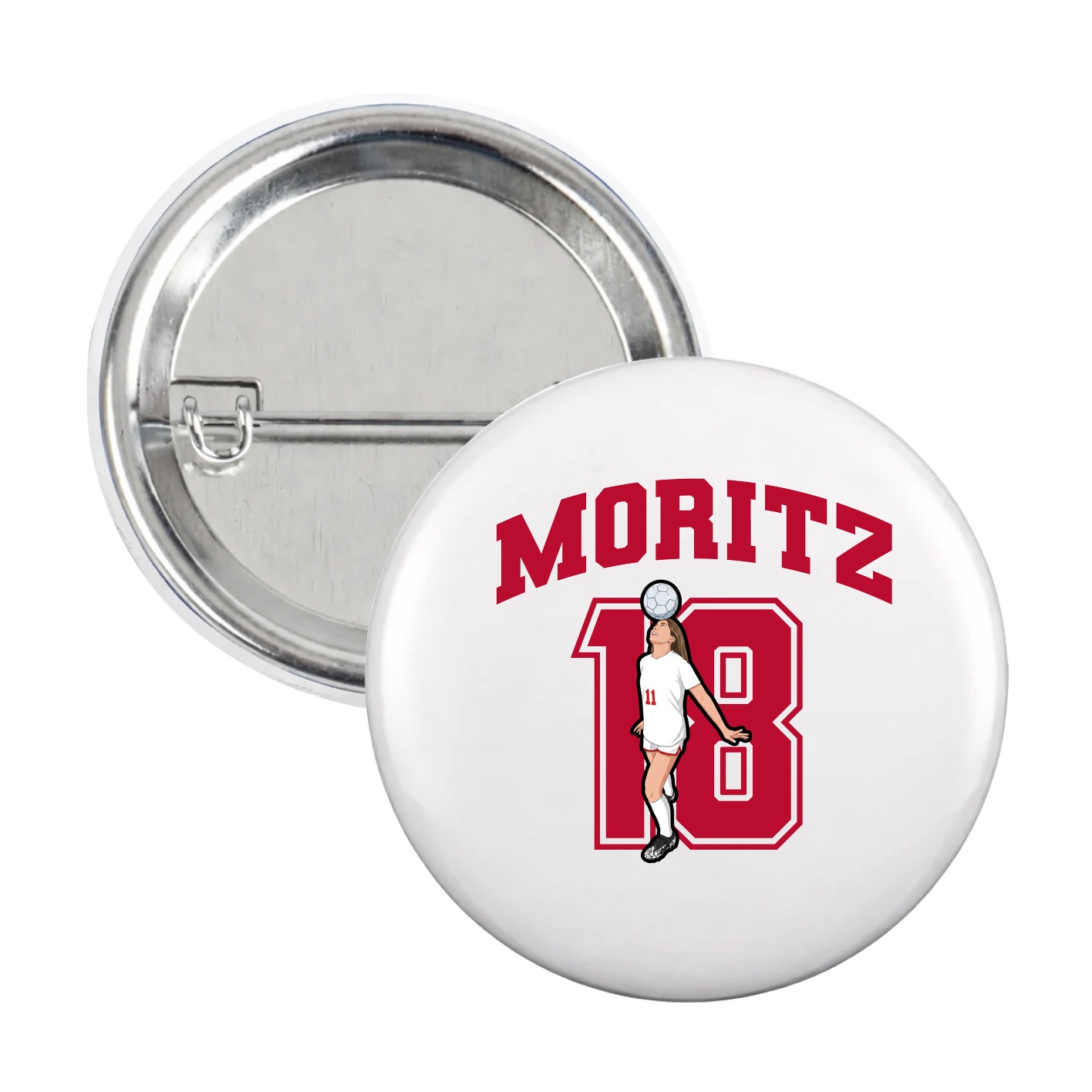 Game Day Button — Number in White