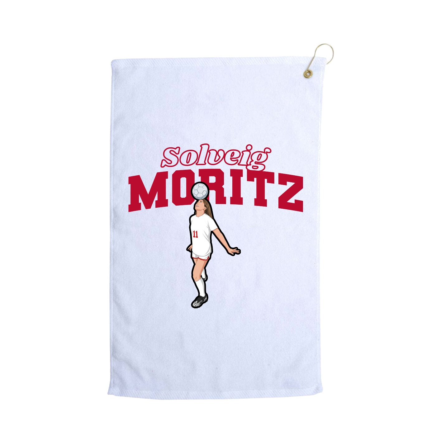 Golf Towel — Name Arch in White