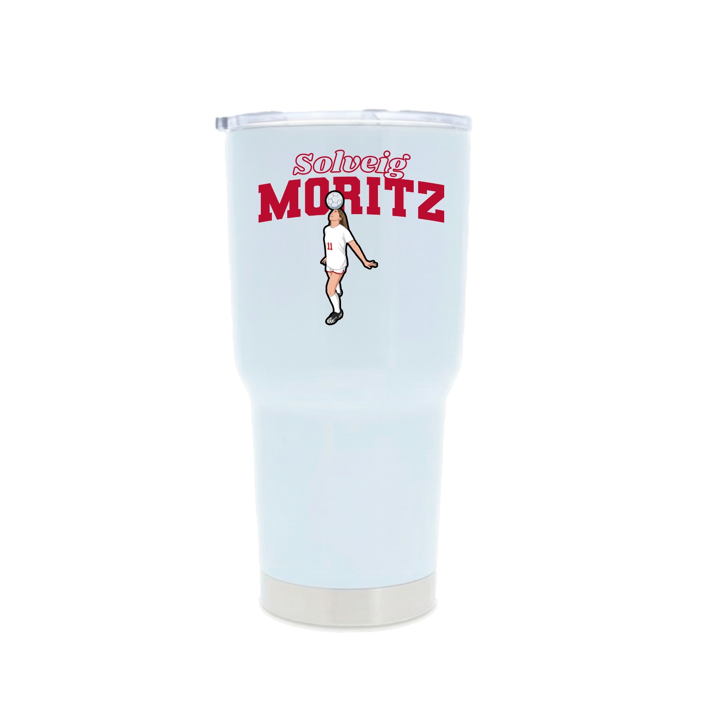30oz Stainless Steel Tumbler — Name Arch in White