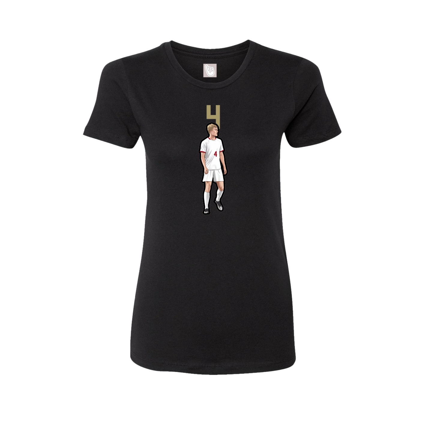 Fitted Women's Tee — Number Top in Black
