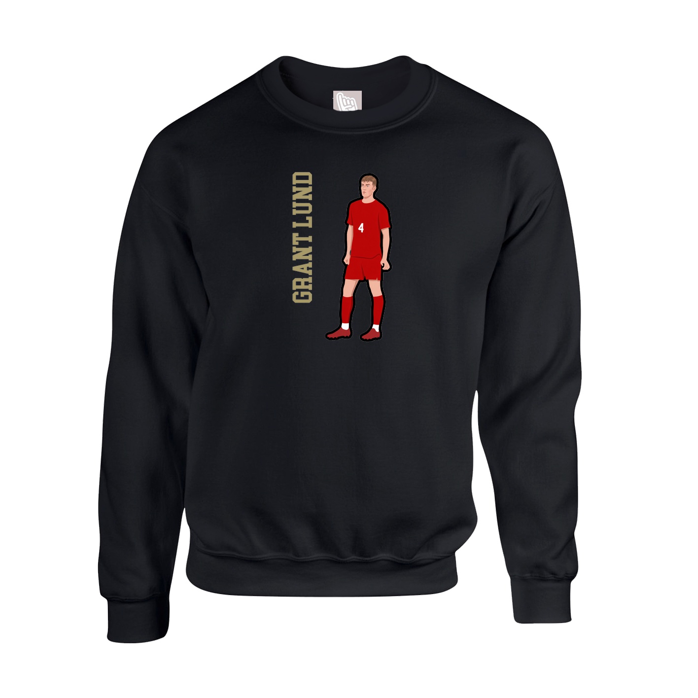 Fleece Crew — Name Vertical in Black