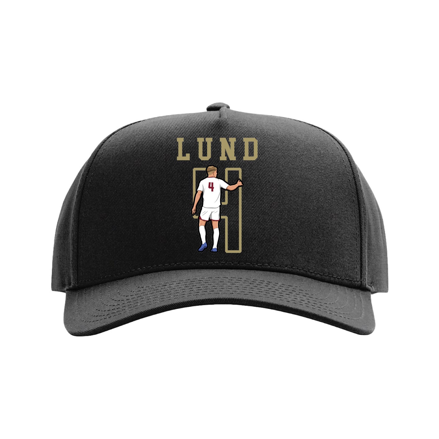 Full Fabric Five-Panel Champ Cap — Shirsey in Black