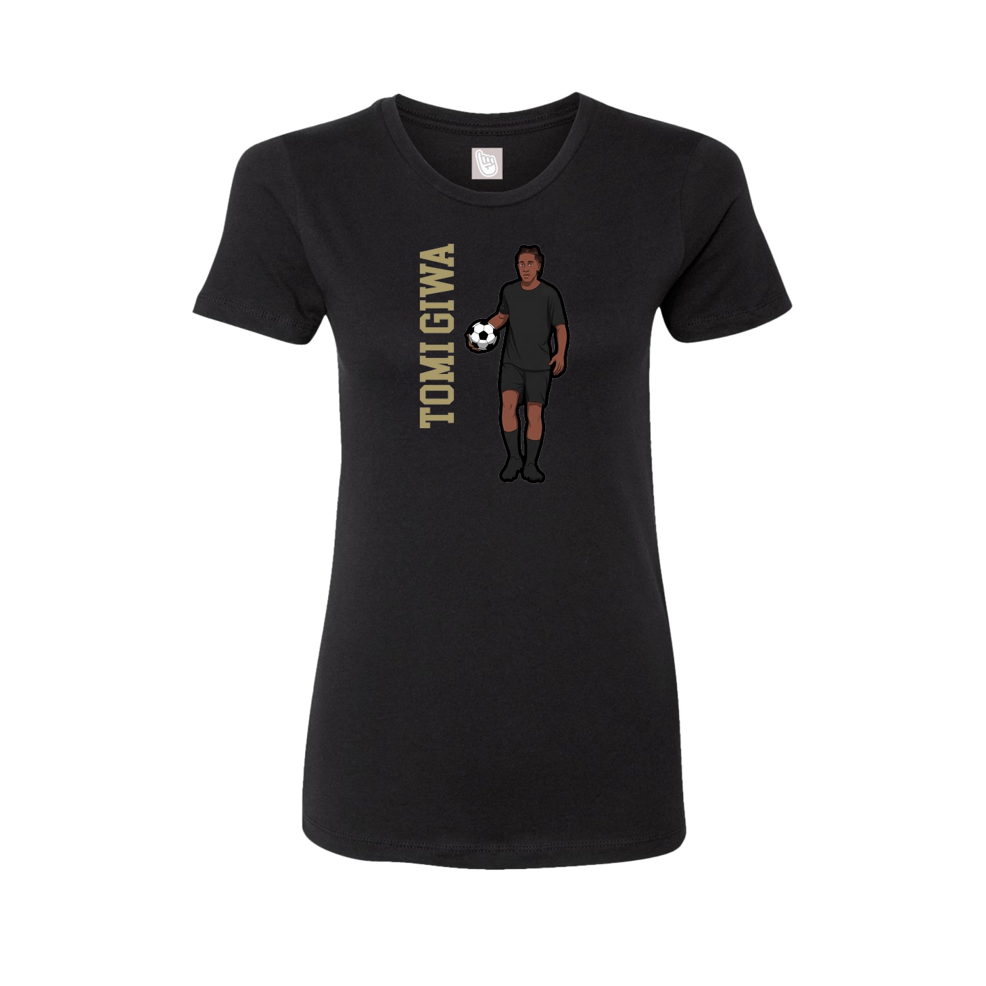 Fitted Women's Tee — Name Vertical in Black