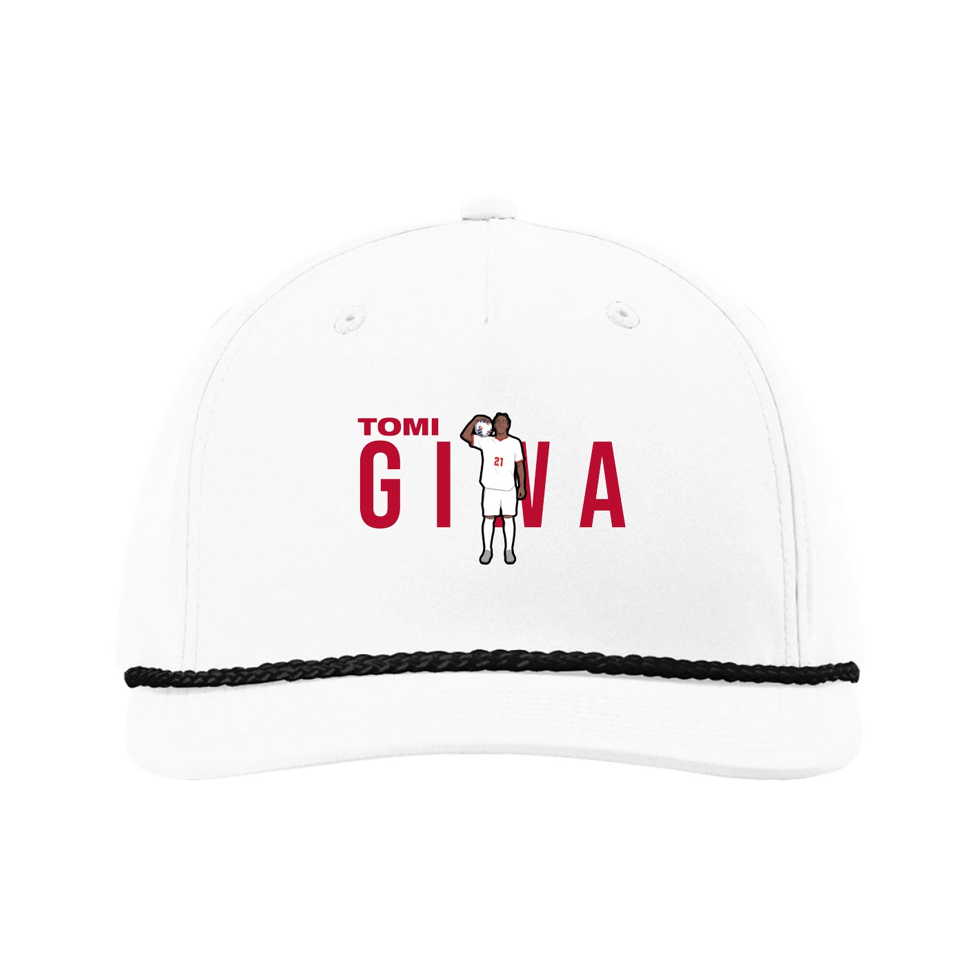 Five-Panel Classic Rope Cap — Player Name in White
