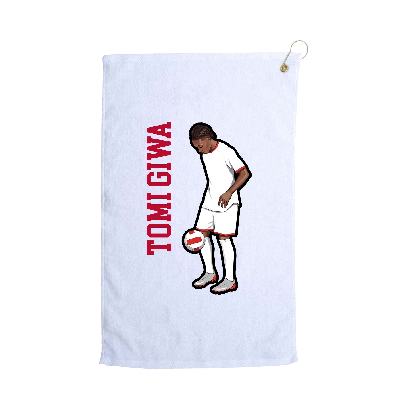 Golf Towel — Name Vertical in White