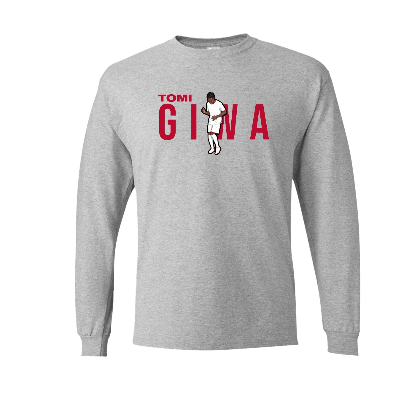 Long Sleeve Tee — Player Name in Grey