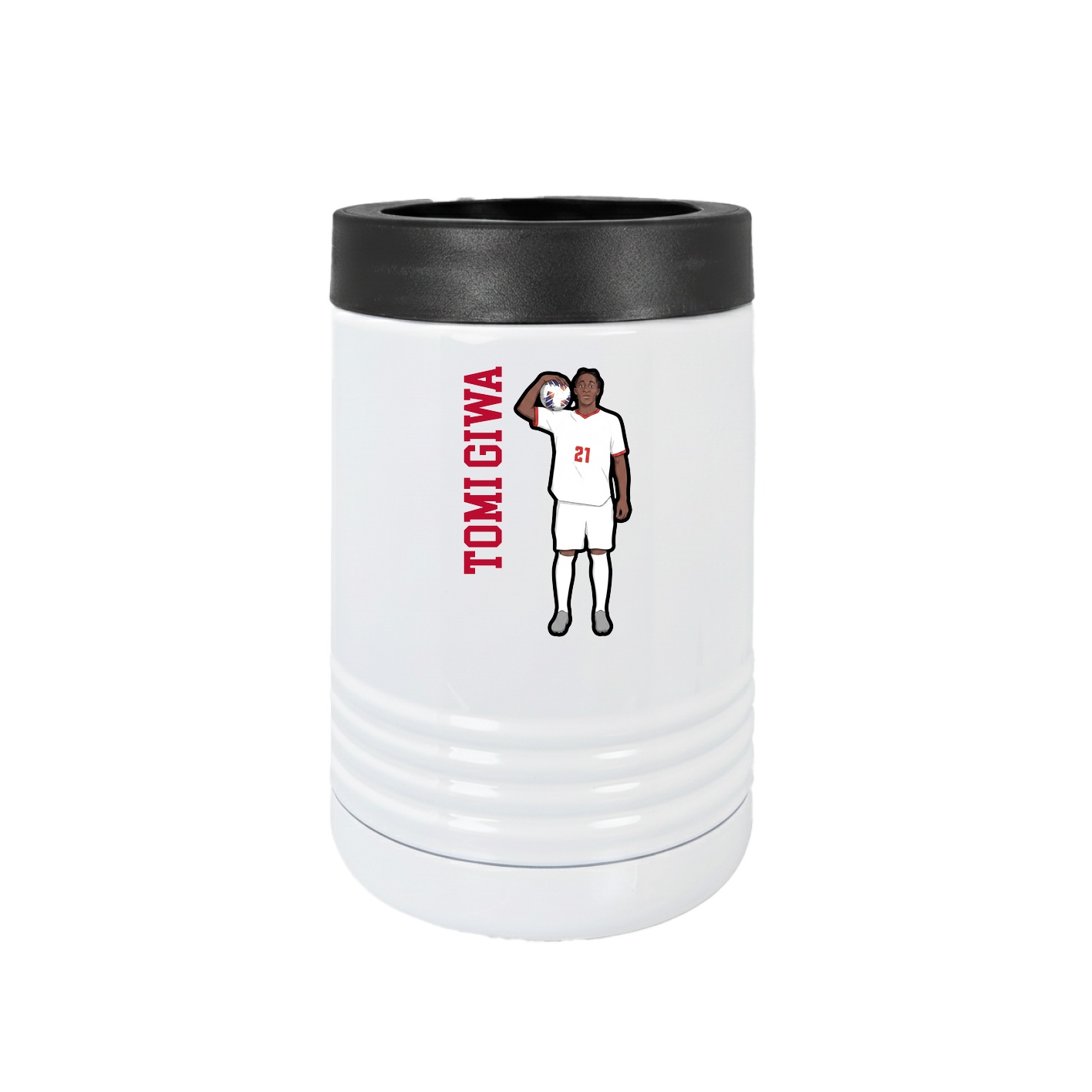 Beverage Holder — Name Vertical in White