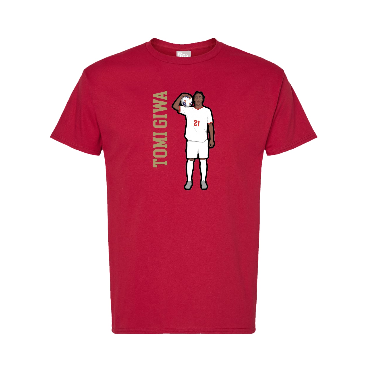 Tee — Name Vertical in Crimson