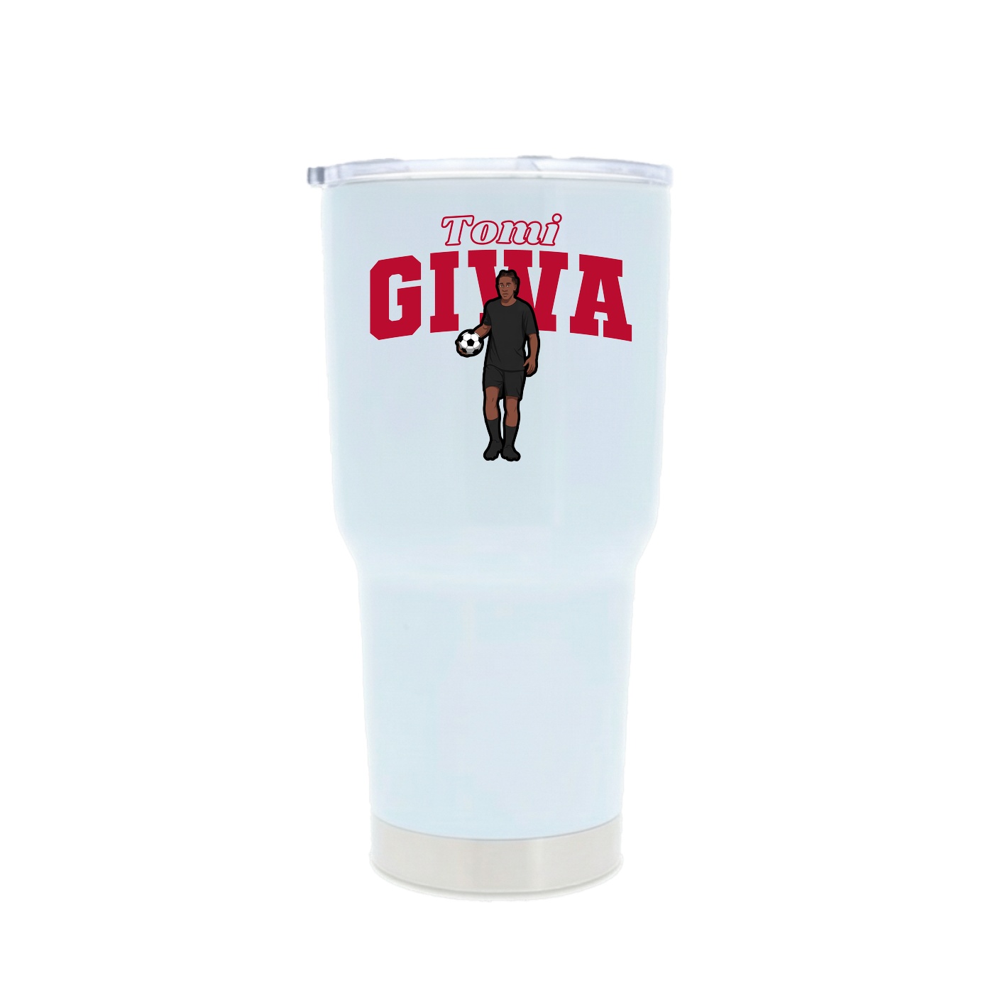 30oz Stainless Steel Tumbler — Name Arch in White