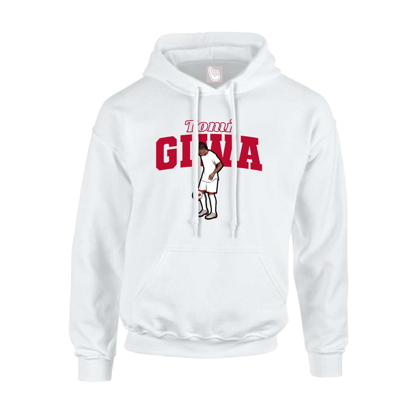 Youth Hoodie — Name Arch in White