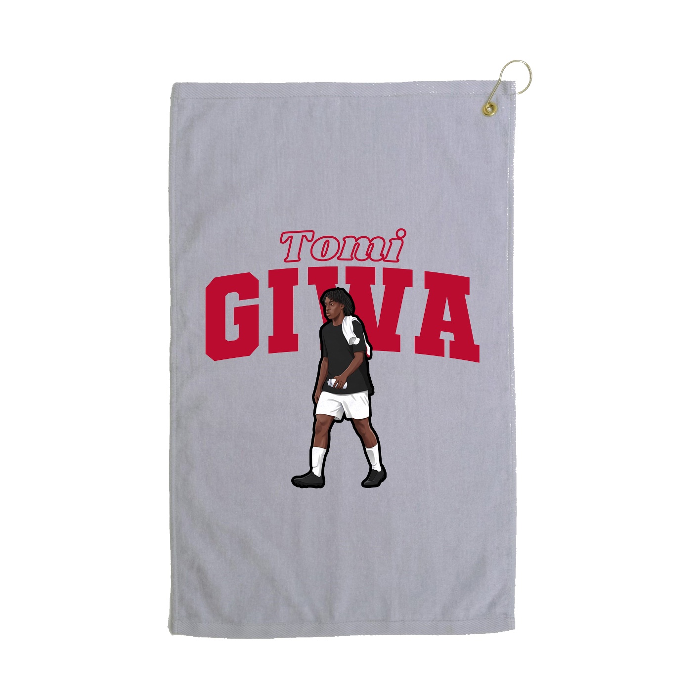 Golf Towel — Name Arch in Grey