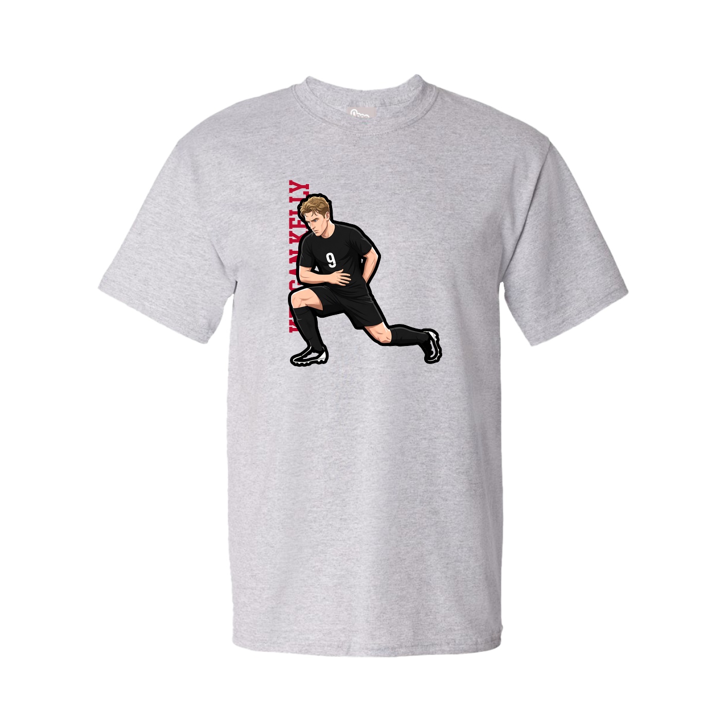 Youth Tee — Name Vertical in Grey