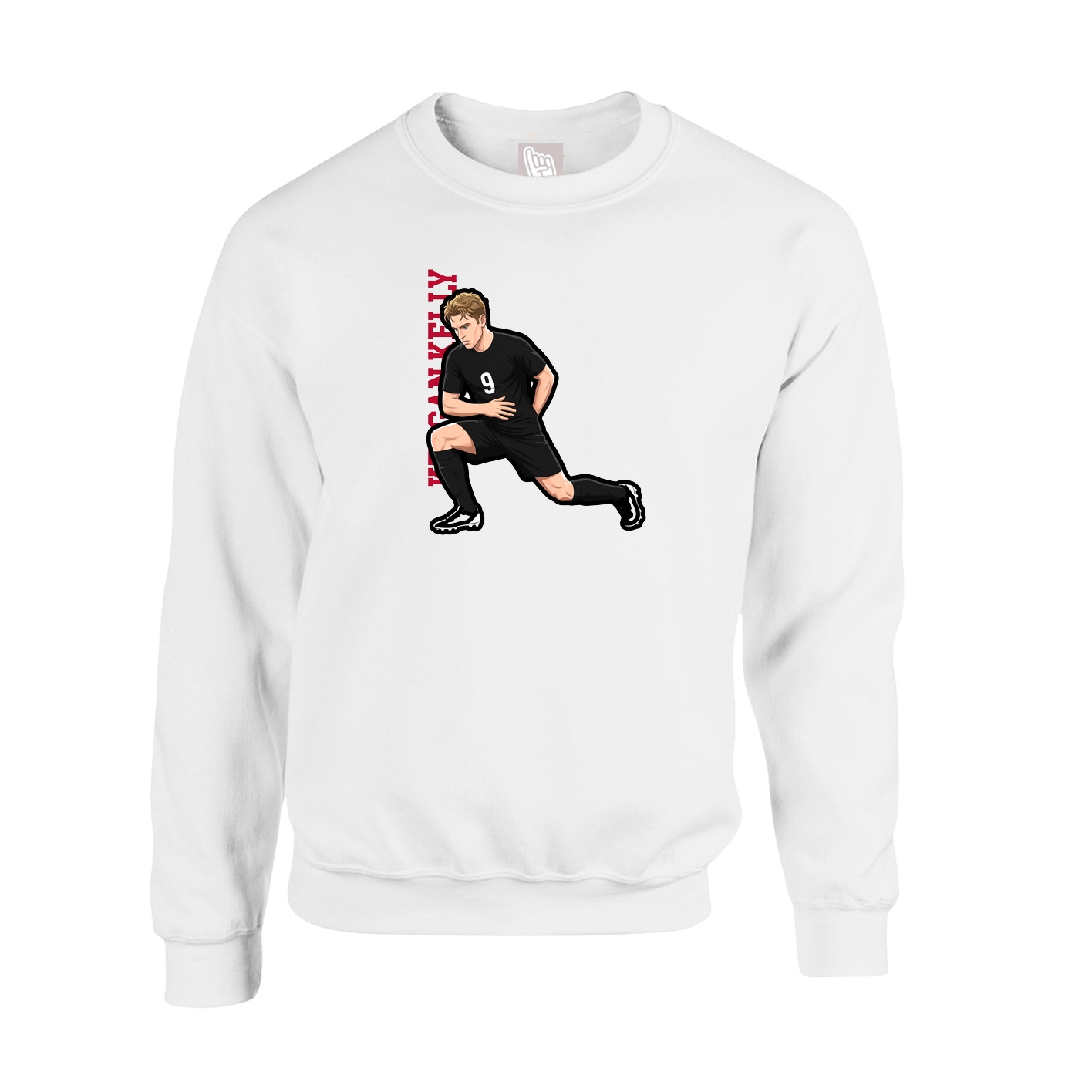 Fleece Crew — Name Vertical in White