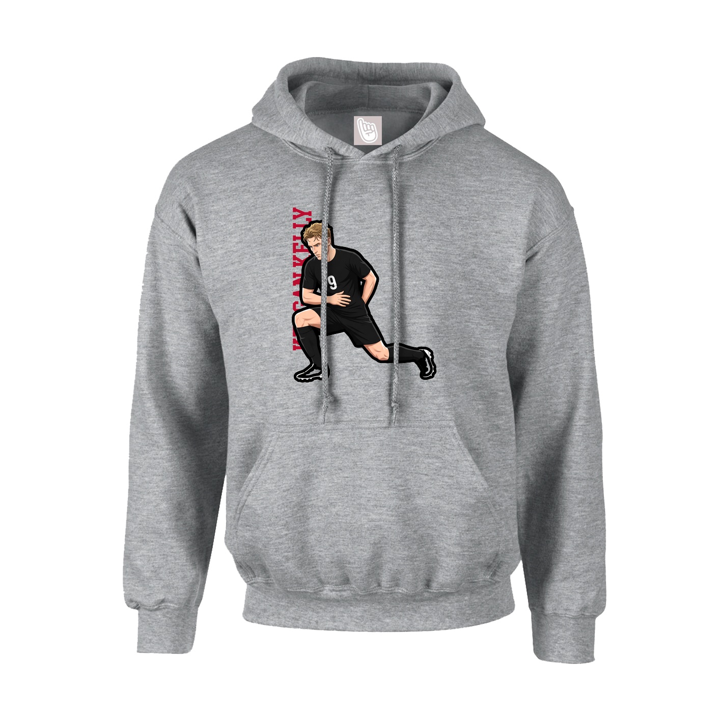 Youth Hoodie — Name Vertical in Grey
