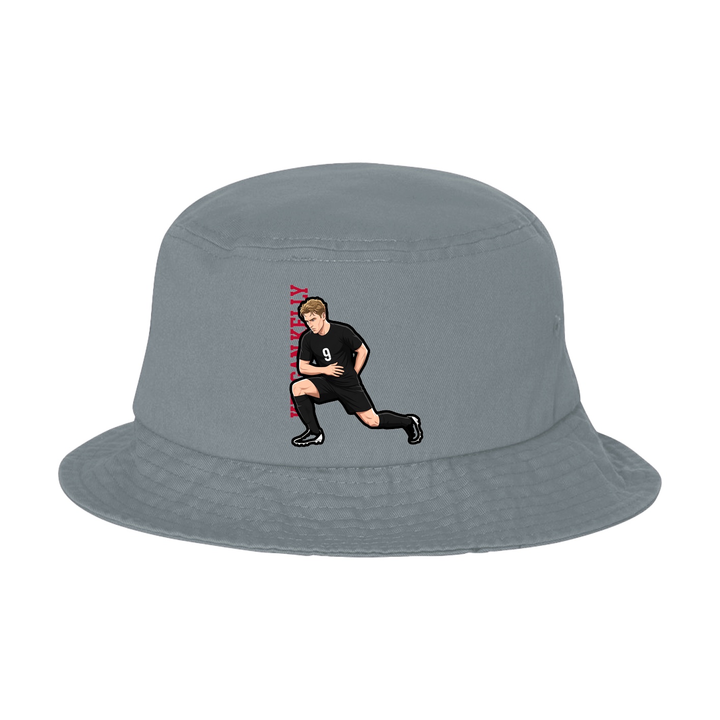 Bucket Cap — Name Vertical in Grey