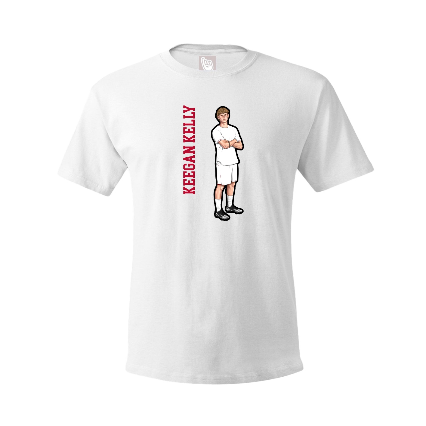 Youth Tee — Name Vertical in White