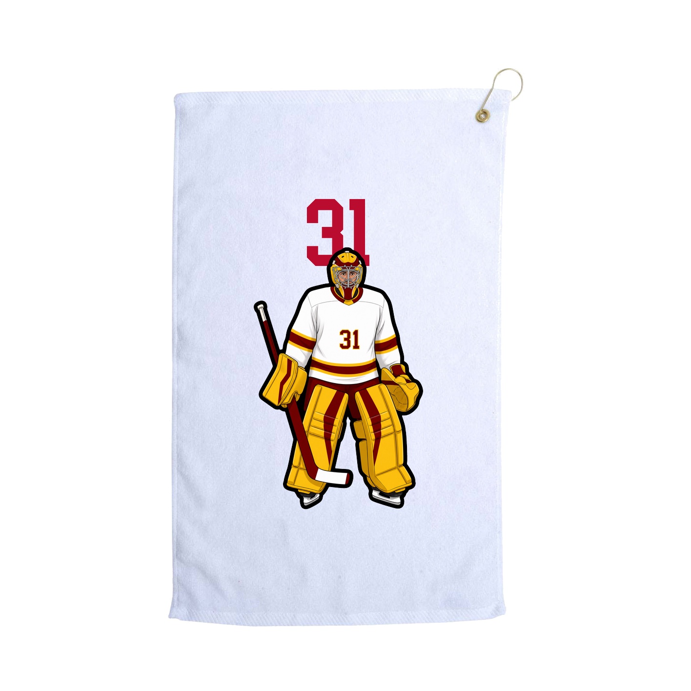 Golf Towel — Number Top in White