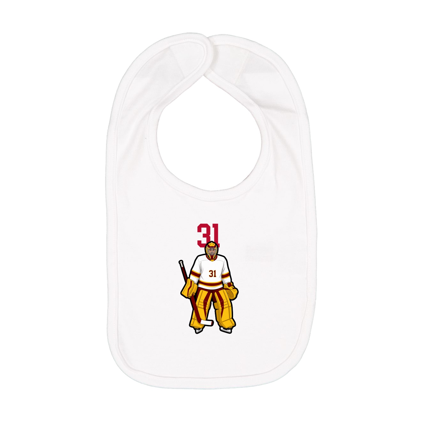 Infant Bib — Number Top in White