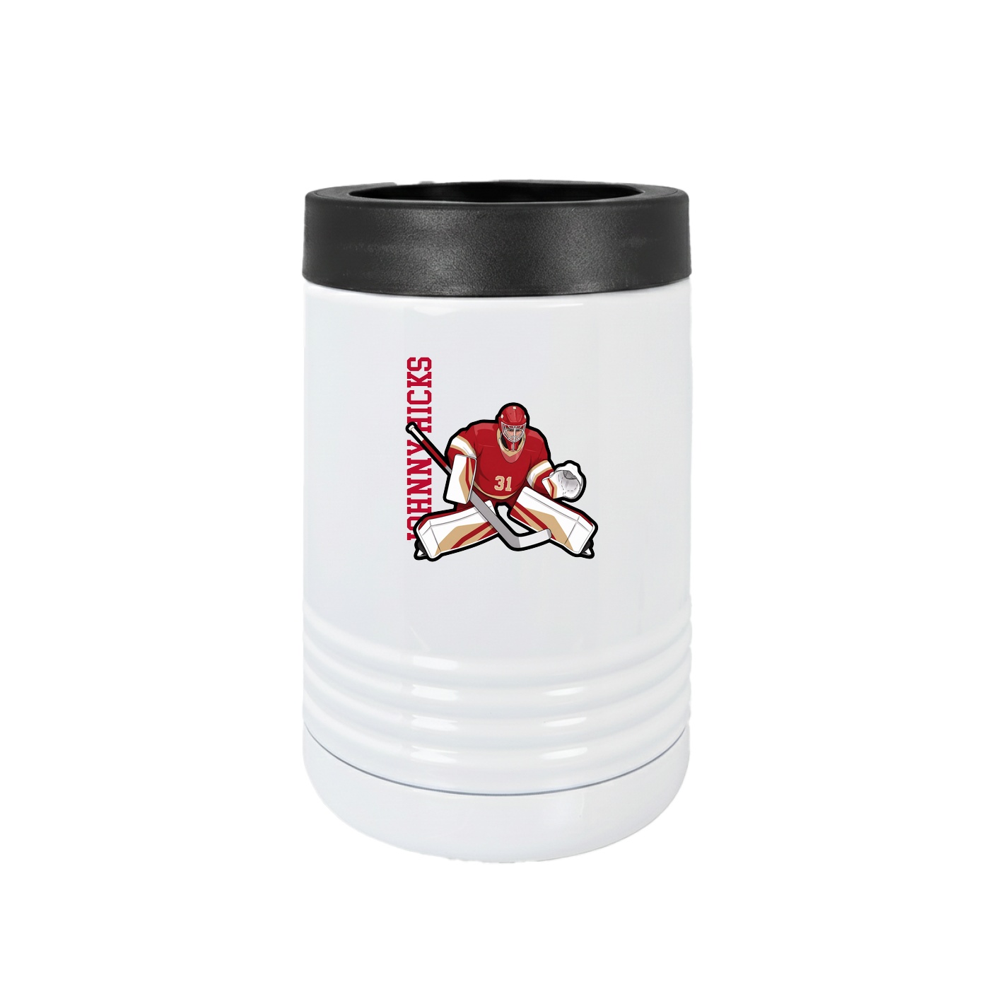 Beverage Holder — Name Vertical in White