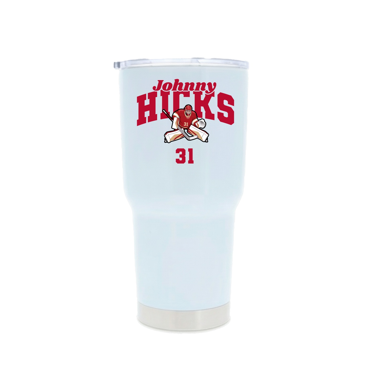 30oz Stainless Steel Tumbler — Signature Arch in White