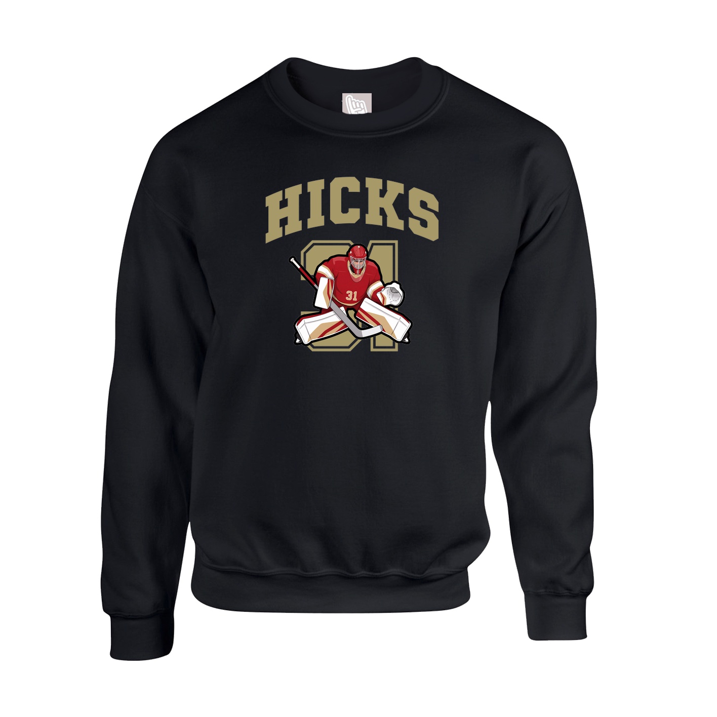Fleece Crew — Number in Black