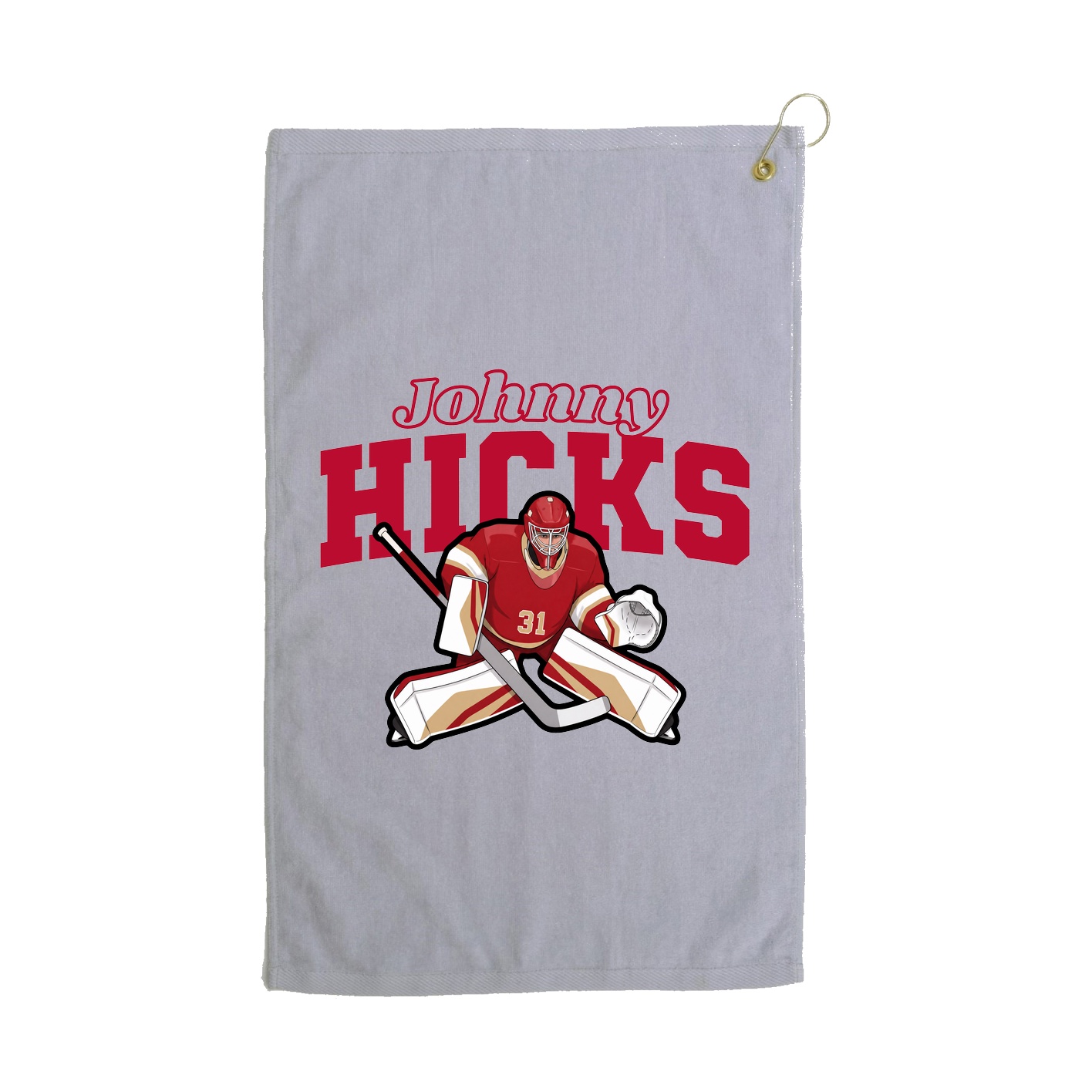 Golf Towel — Name Arch in Grey