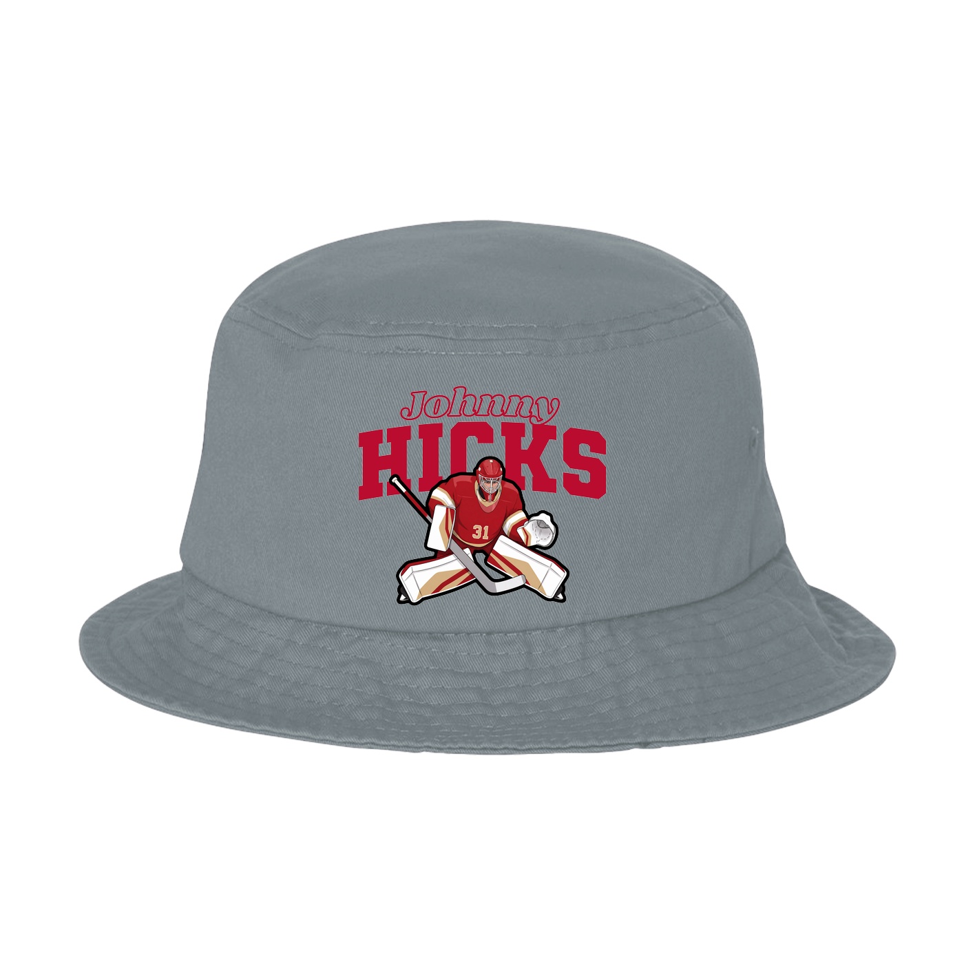 Bucket Cap — Name Arch in Grey