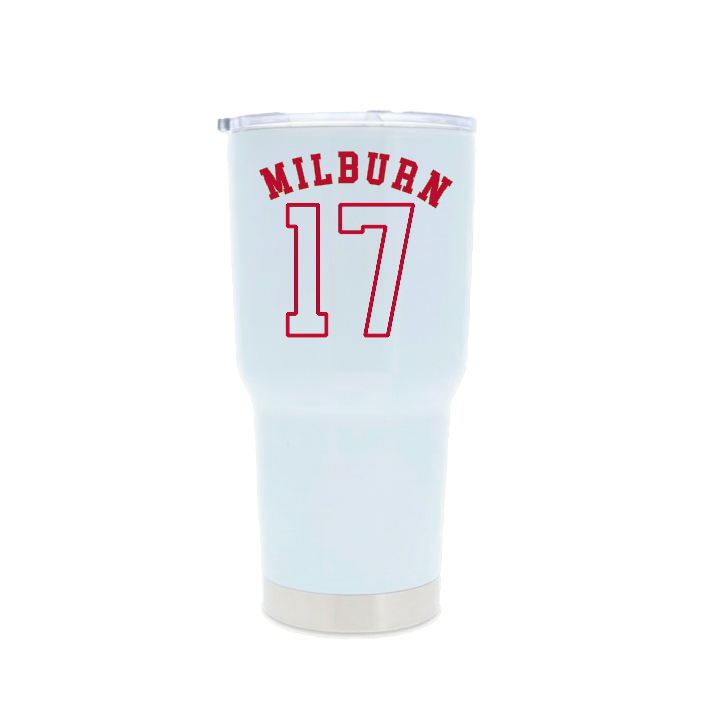 30oz Stainless Steel Tumbler — Shirsey Arch in White