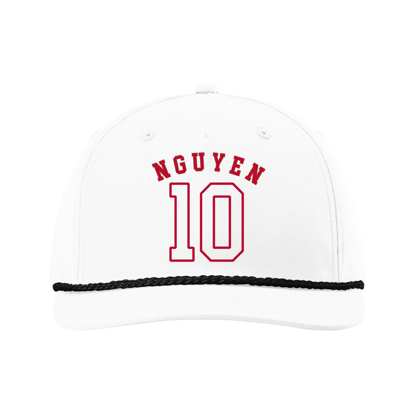 Five-Panel Classic Rope Cap — Shirsey Arch in White