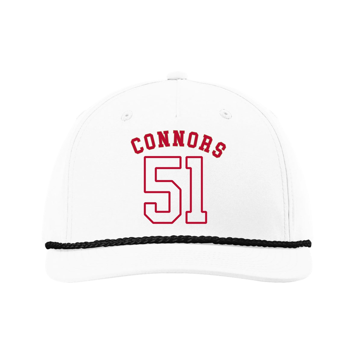 Five-Panel Classic Rope Cap — Shirsey Arch in White