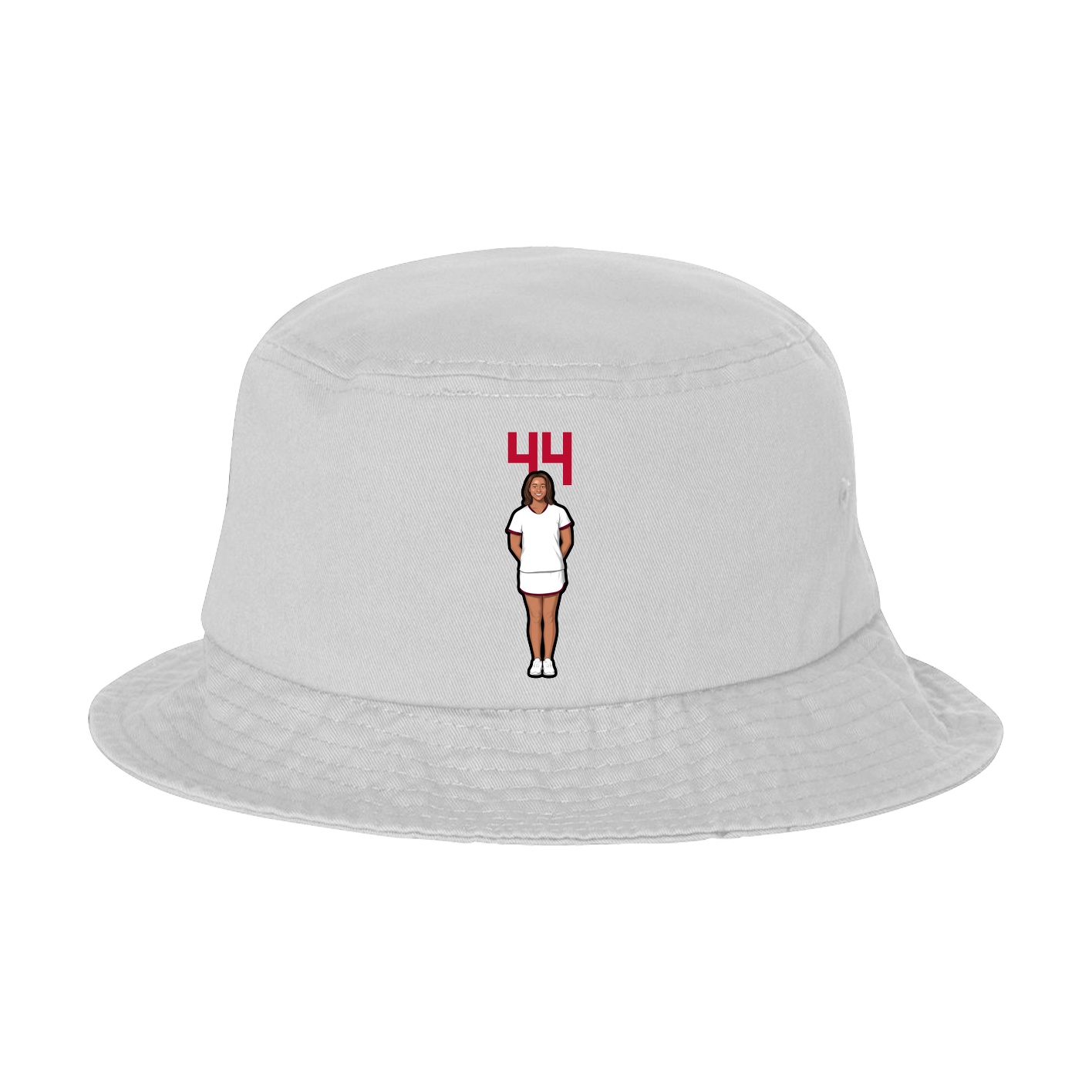 Bucket Cap — Number Top in White