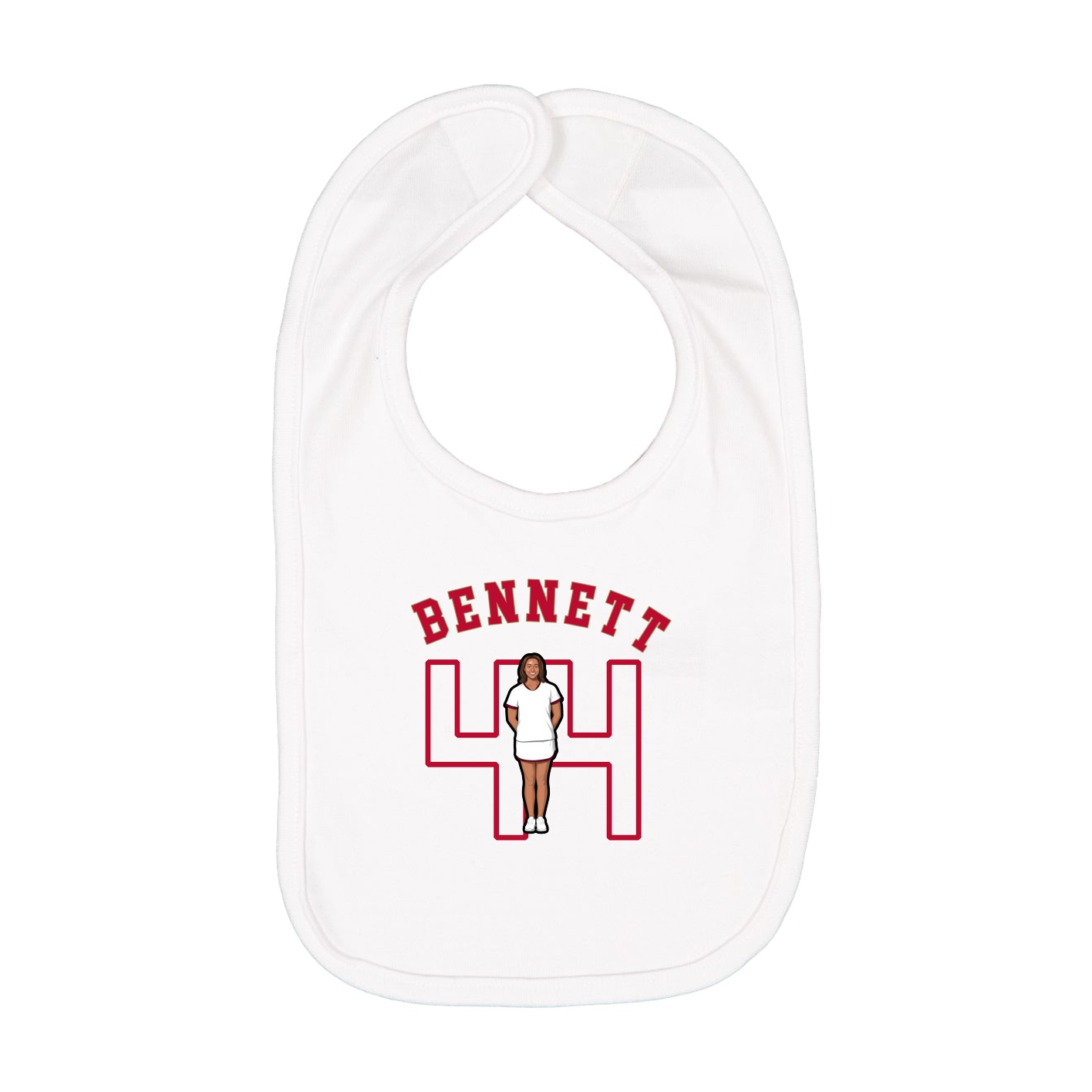 Infant Bib — Shirsey Arch in White