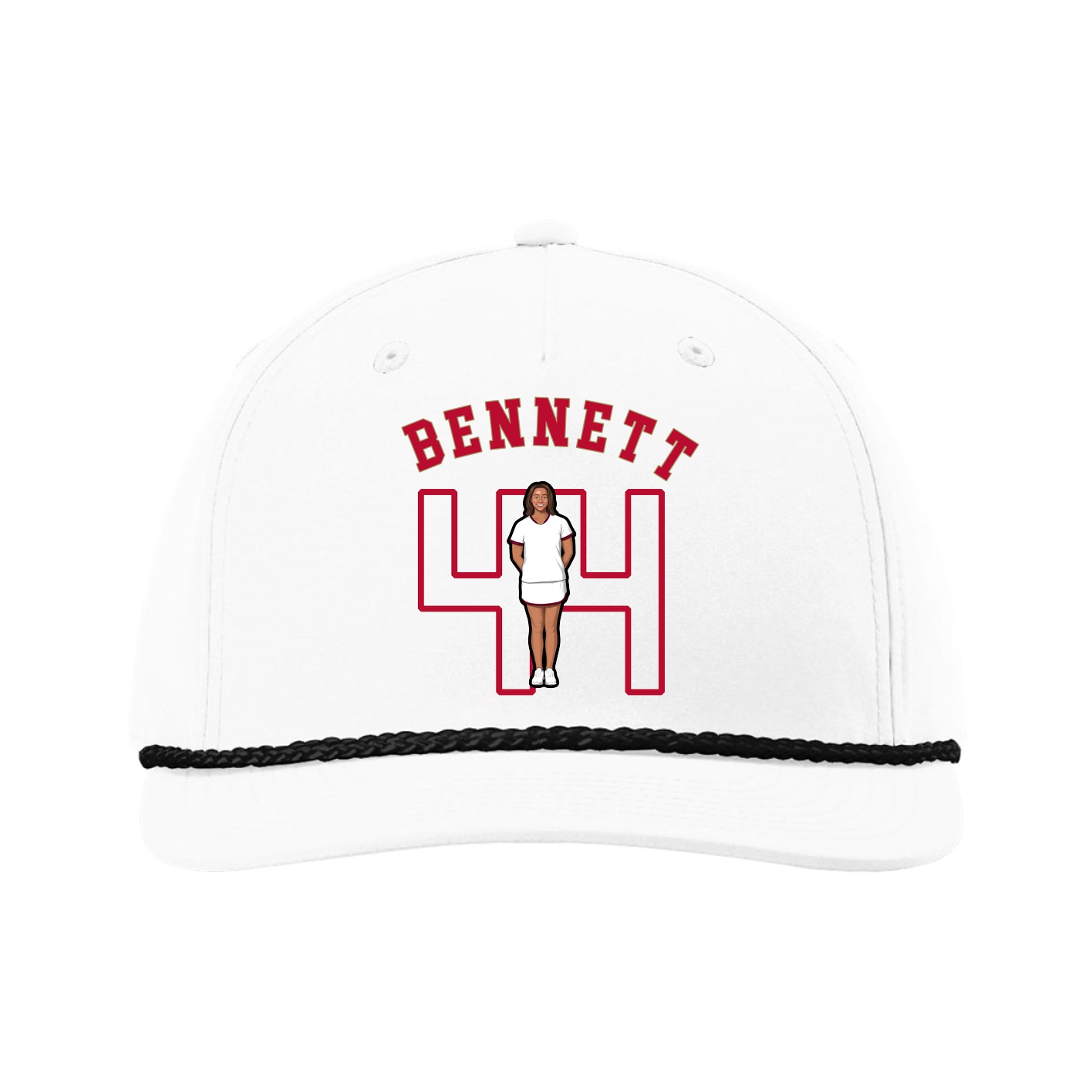Five-Panel Classic Rope Cap — Shirsey Arch in White
