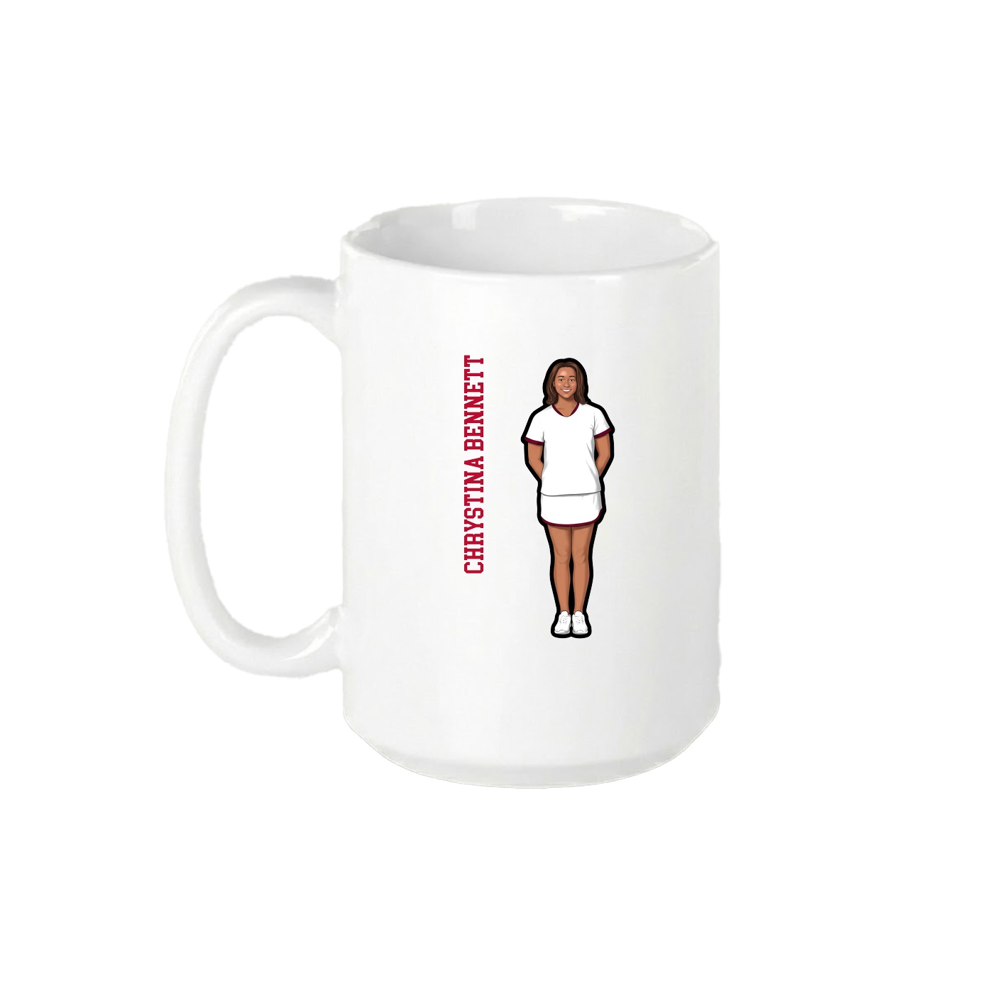 15oz Coffee Mug — Name Vertical in White